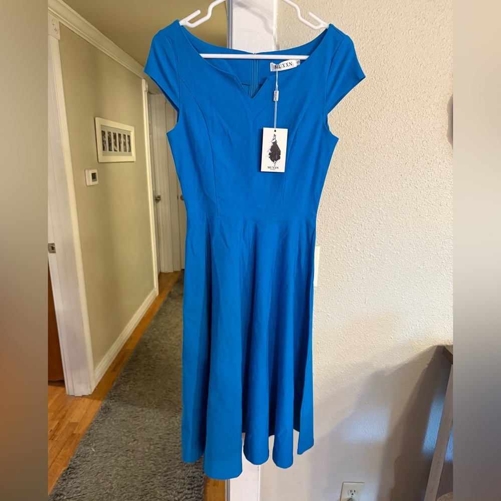 MUXXN Blue Retro Dress size Small NWT